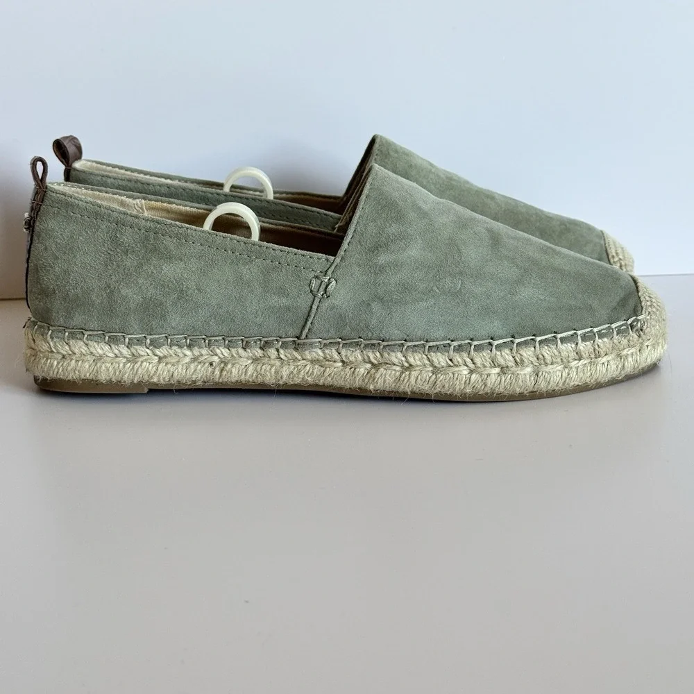Sam Edelman Khloe Womens 7.5 Sage Suede Espadrille Flats Slip On